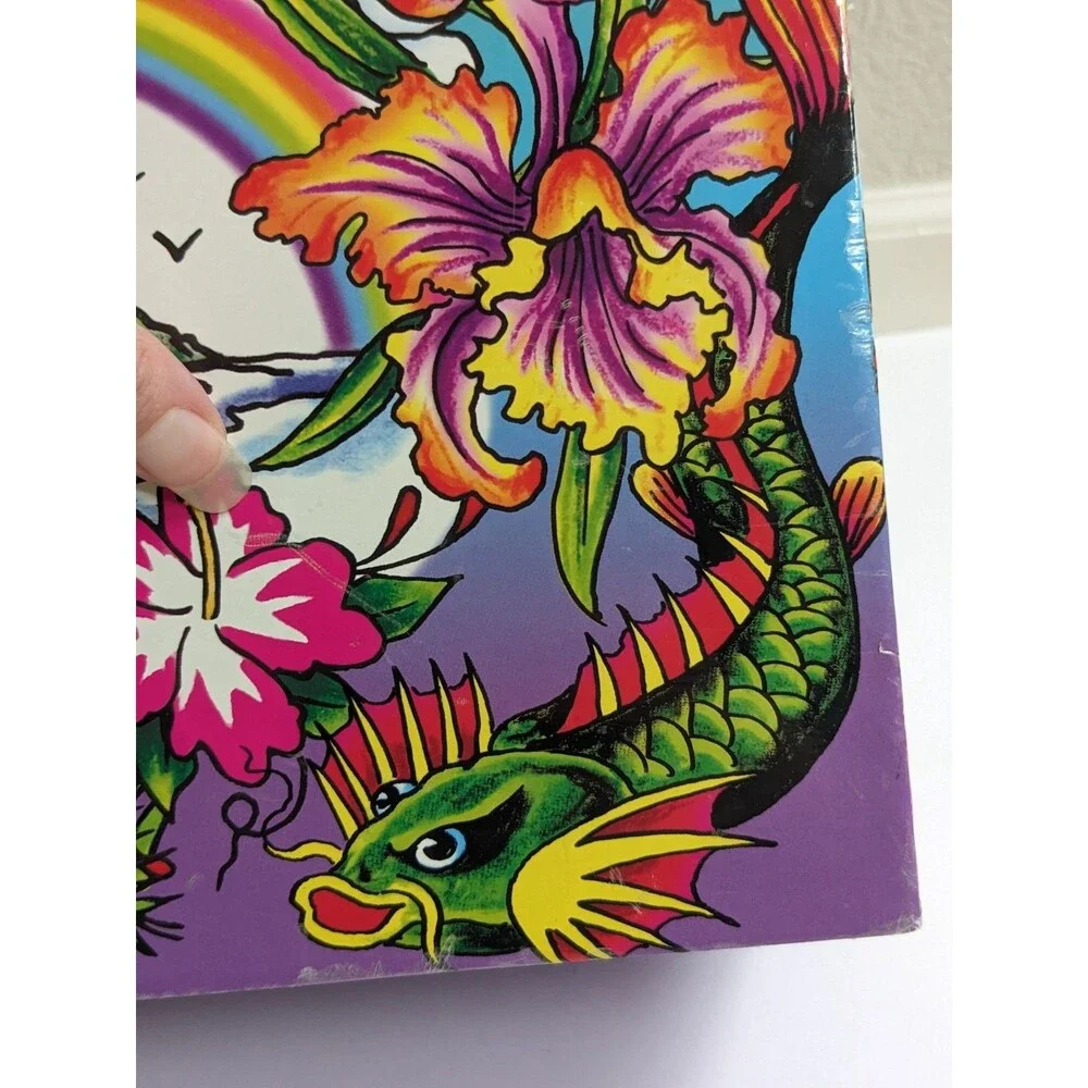 Ed Hardy‎ x Lisa Frank Hanging File Box Tropical Tattoo Art Koi Dragon Rainbow